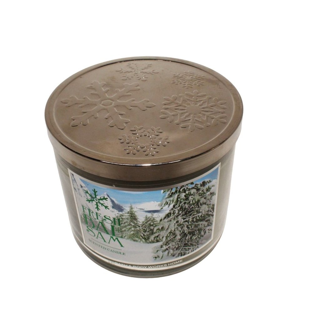 Bath Body Works Home FRESH BALSAM 3 Wick Candle, 14.5 oz NEW - Picture 2 of 6